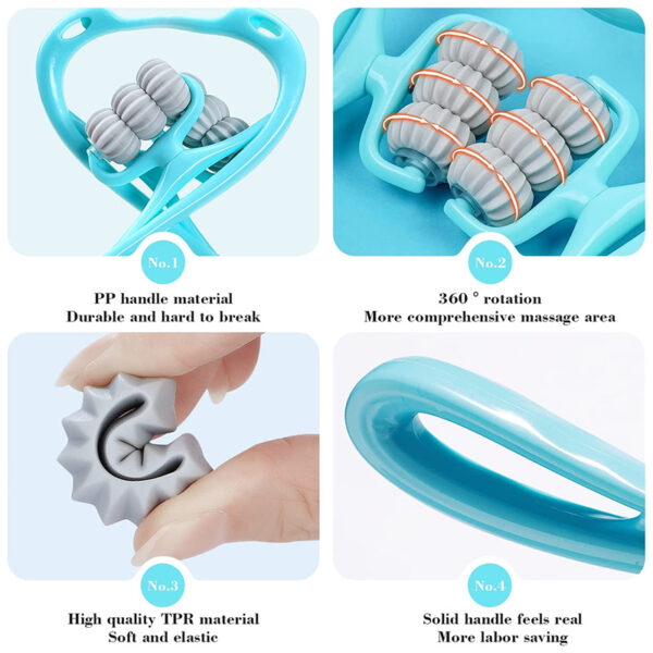 Multi-functional Manual Neck Massager - 6 Wheels - Image 3