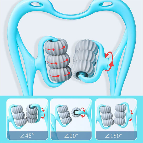 Multi-functional Manual Neck Massager - 6 Wheels - Image 4