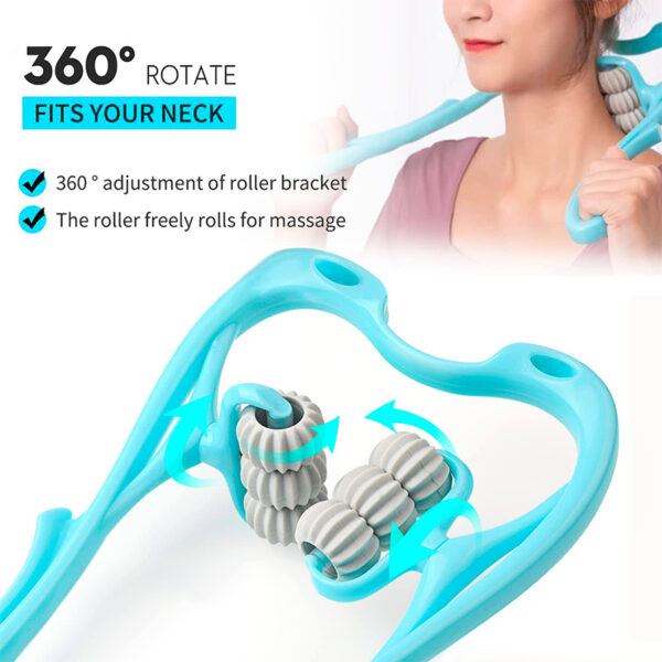 Multi-functional Manual Neck Massager - 6 Wheels - Image 12