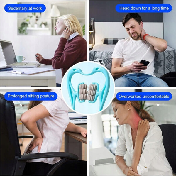 Multi-functional Manual Neck Massager - 6 Wheels - Image 11