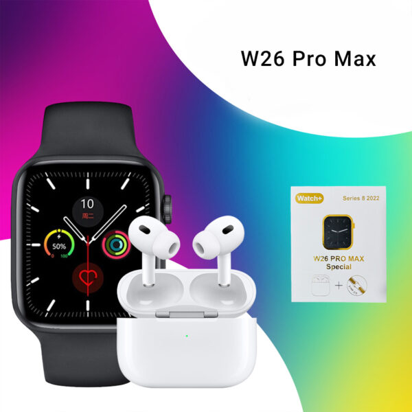 W26 Pro Max Smartwatch + Earpods