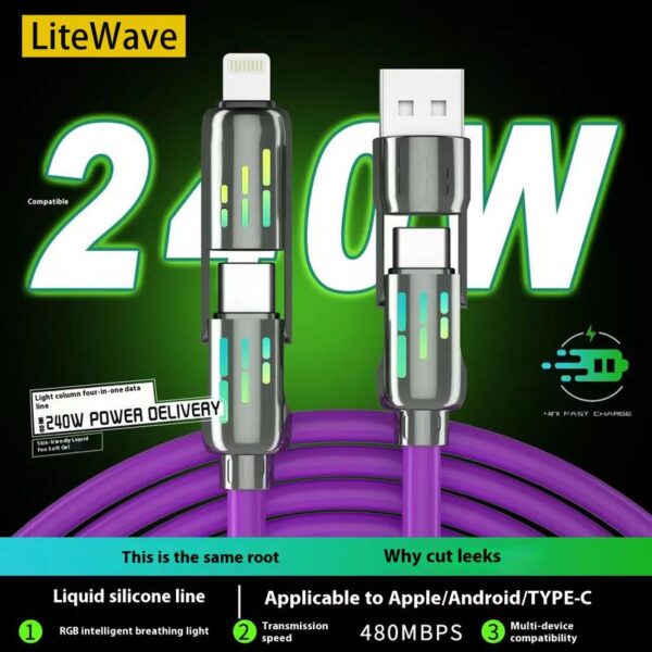4 in 1 USB Cable |2M| Super Fast All-in-One - Image 8
