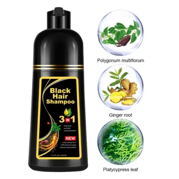 3 in 1 Herbal Hair Dye Shampoo(500 Ml) - Image 3