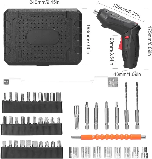 SpinPower™ UltraDrive – Cordless Screwdriver Set (47 pcs) - Image 2
