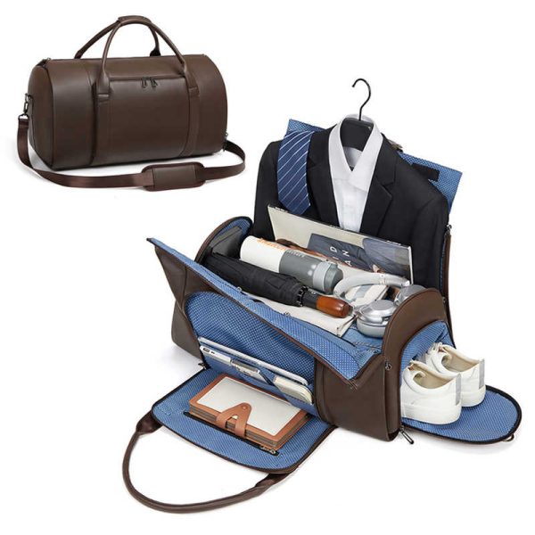 CarryPro™ Grab n' Go – All-in-One Foldable Garment & Travel Bag (Brown- Black) - Image 3