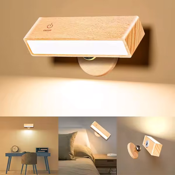 360° Magnetic Rotating Wood Lamp - Image 3