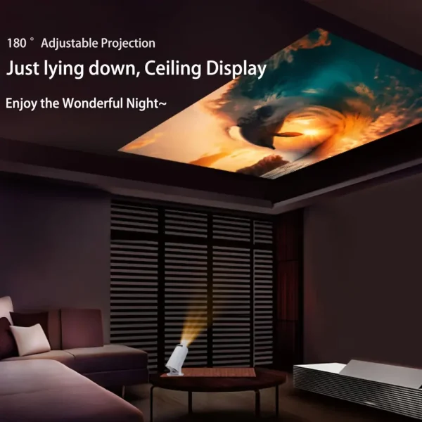 Projecteur Rotatif 180° – HY300 Mini 4K Android - Image 3