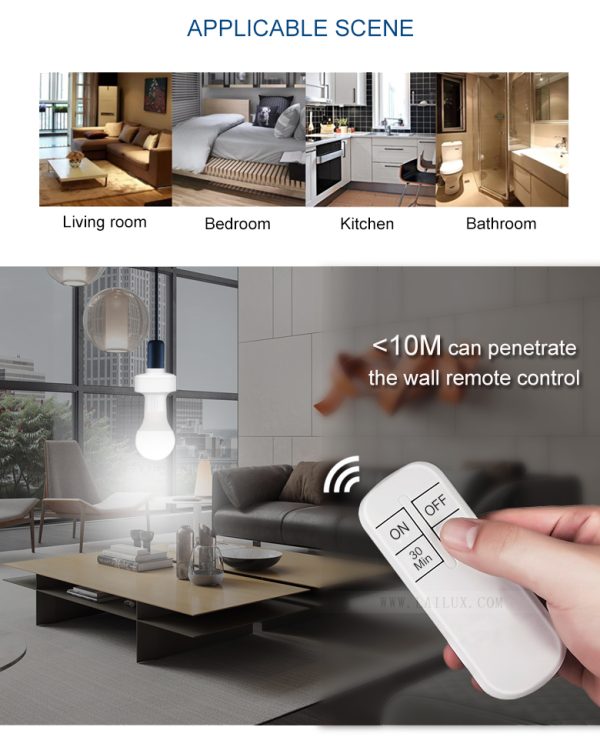 Smart E27 Light Bulb Socket Remote Control Kit for Easy Wireless Lighting - Image 3