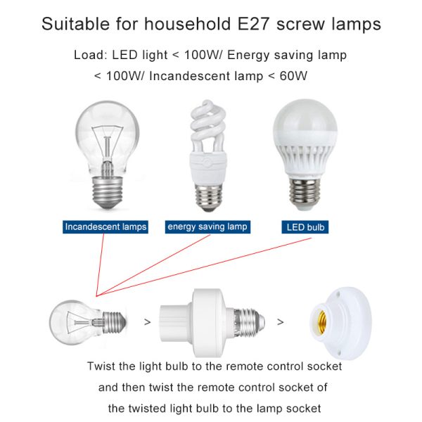 Smart E27 Light Bulb Socket Remote Control Kit for Easy Wireless Lighting - Image 4
