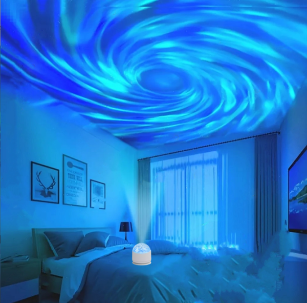 Galaxy Projector Light with Remote - White USB Water Wave Light - Image 2