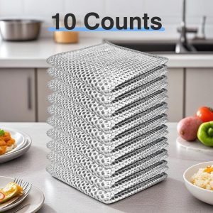 SilverShield™ Scrub Cloth (10 pcs) – Powerful Clean, No Scratches.